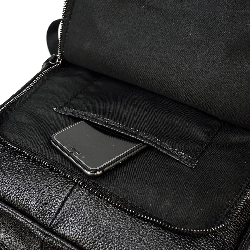 Amazon.co.jp: 男性ヴィンテージ本革バックパック15.6インチノート